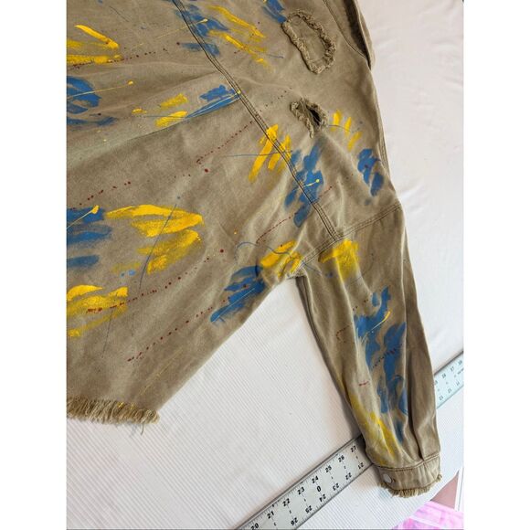 POL Paint Splatter Art To Wear Jacket Shirt Shacket Size Small - Picture 11 of 12